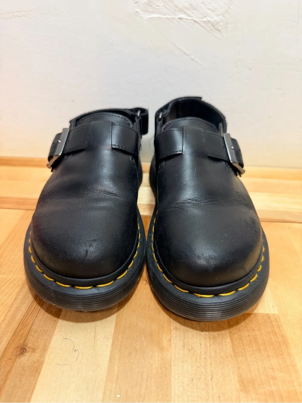 Dr. Martens Black Leather Buckle Clog Slingback - Jorge II